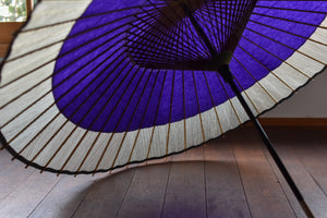 Janome 雨伞 [Nokidako 紫色 x 交错条纹]