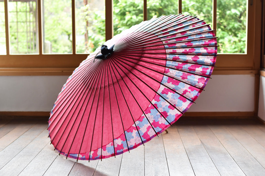 Paraguas Janome [Tsukiyoko Pink x Hydrangea] (azul claro)