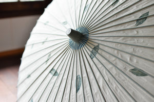 日傘【二重張　幸草紙工房 写し染め「藍の葉」× 水色】 - 和傘CASA