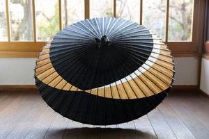 Janome 雨伞 [交叉黑色 x Kakishibu 铁（白色）]