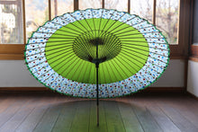 Load image into Gallery viewer, Janome Umbrella [Nokiyatsu Uguisu x Polka Dot Lattice]
