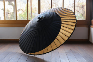 Paraguas Janome [Tsukiyoko Black x Kakishibu Iron] (Patrón de bambú)