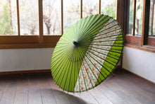 Load image into Gallery viewer, Parasol [striped, Uguisu x floral pattern]
