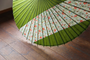 遮阳伞 [条纹带 Uguisu × 花卉图案]