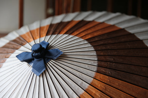 蛇の目傘【助六 白×柿渋】