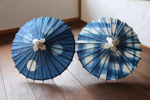 Paraguas japonés Mame [Itetsu White Indigo Dye Lattice]