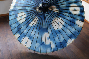 蛇の目傘【石徹白藍染　花】 - 和傘CASA