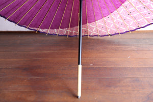 蛇の目傘【月奴　赤紫×ねじり】 - 和傘CASA
