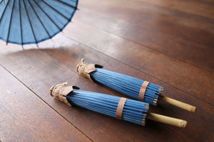 Mame(Mini) Japanese Umbrella [Itetsu White Indigo Dyed Kawamo B]