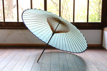 Cargar imagen en el visor de la galería, 蛇の目傘【よろけ縞　青緑】 - 和傘CASA
